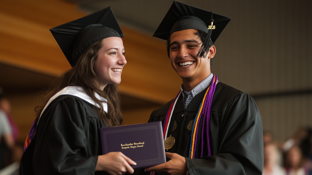 Student receiving an academic award at graduation