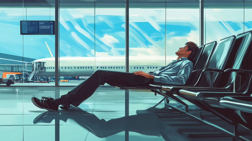 A man stuck in the airport overnight