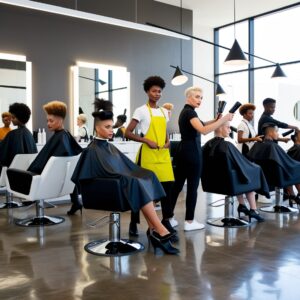 Essential ESL hair salon conversations in a professional, multicultural beauty salon